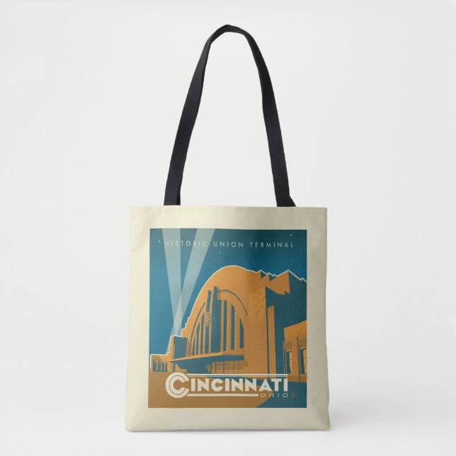 Cincinnati, Ohio | Historic Union Terminal Tote Bag (Front)