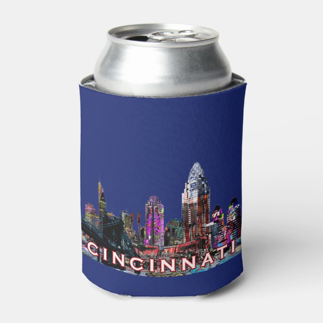 Cincinnati, Ohio in graffiti Can Cooler (Can Front)