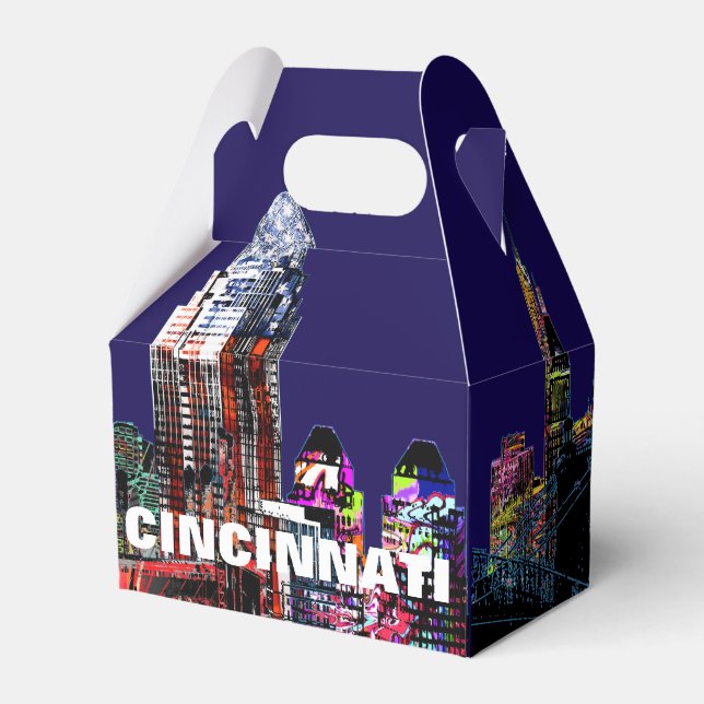 Cincinnati, Ohio in graffiti Favor Boxes (Front Side)