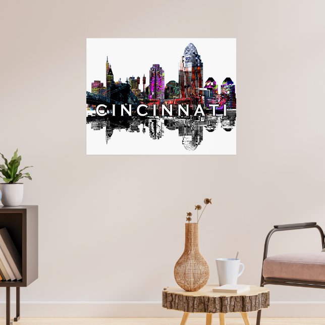 Cincinnati, Ohio in graffiti Poster (Living Room 3)