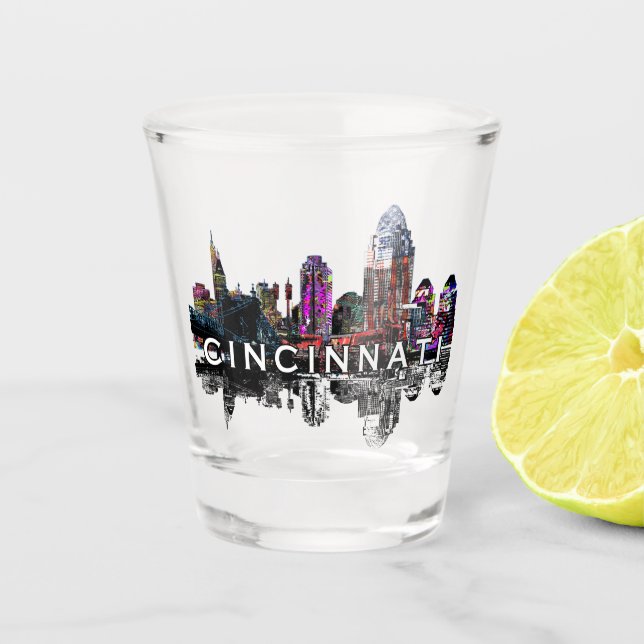 Cincinnati, Ohio in graffiti  Shot Glass (Front)