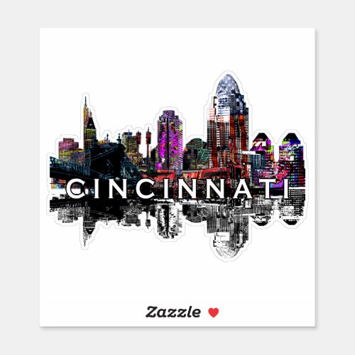 Cincinnati Ohio in graffiti Sticker