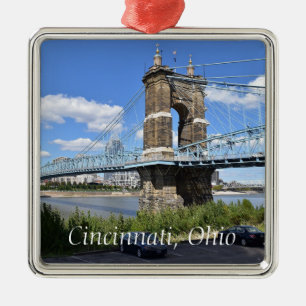 Cincinnati Ohio Keepsake Souvenir Christmas Metal Ornament