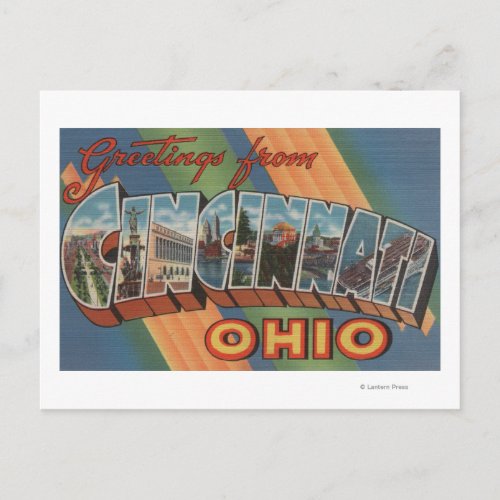 Cincinnati Ohio _ Large Letter Scenes 2 Postcard