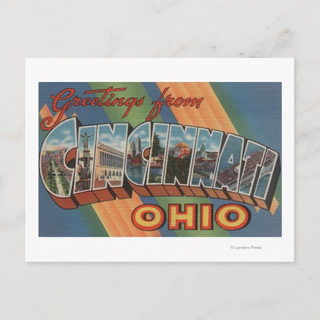 Cincinnati, Ohio - Large Letter Scenes 2 Postcard (Front)