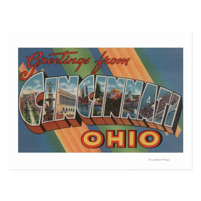 Cincinnati, Ohio Large Letter Scenes 2 Postcard