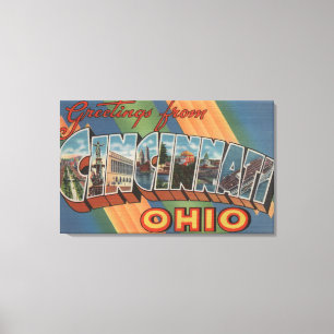 Cincinnati, Ohio - Large Letter Scenes Canvas Print