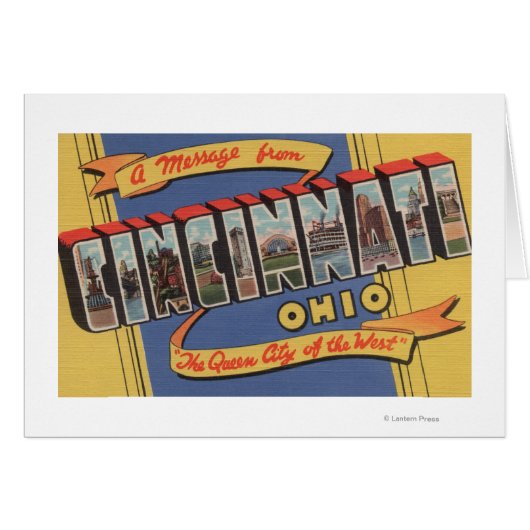 Cincinnati, Ohio - Large Letter Scenes Cards (Front Horizontal)
