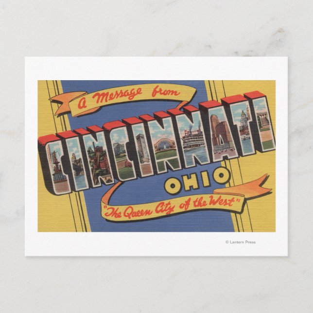Cincinnati, Ohio - Large Letter Scenes Postcard (Front)