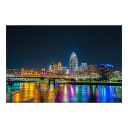 Cincinnati Ohio Night Skyline - Photo Print