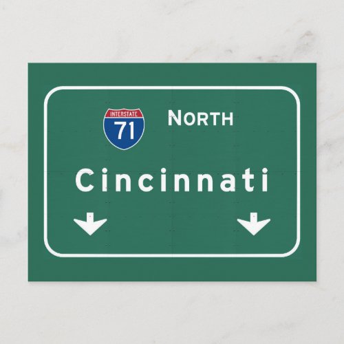 Cincinnati Ohio oh Interstate Highway Freeway  Postcard