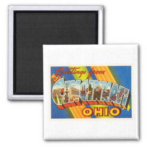 Cincinnati Ohio OH Old Vintage Travel Souvenir Magnet