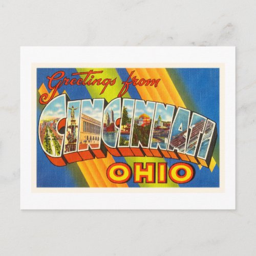 Cincinnati Ohio OH Old Vintage Travel Souvenir Postcard