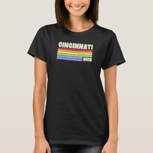 Cincinnati Ohio Pride Rainbow Flag Gay Pride Merch T_Shirt
