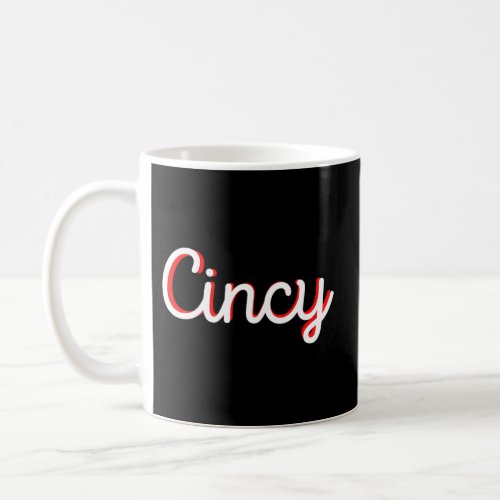 Cincinnati Ohio Red Script Cincy City Vacation Coffee Mug