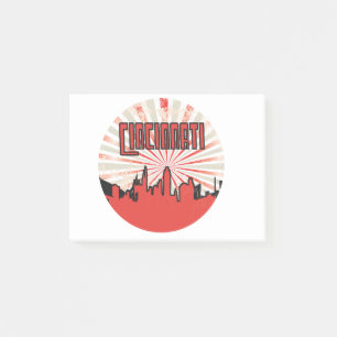 Cincinnati Ohio Retro Circle Post-it Notes