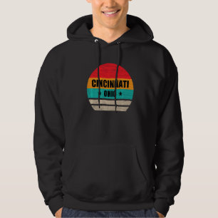 Cincinnati Ohio Retro Vintage Sunset Us State Cinc Hoodie