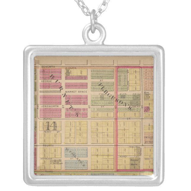 Cincinnati, Ohio Silver Plated Necklace (Front)