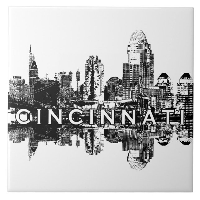 Cincinnati, Ohio skyline Ceramic Tile (Front)