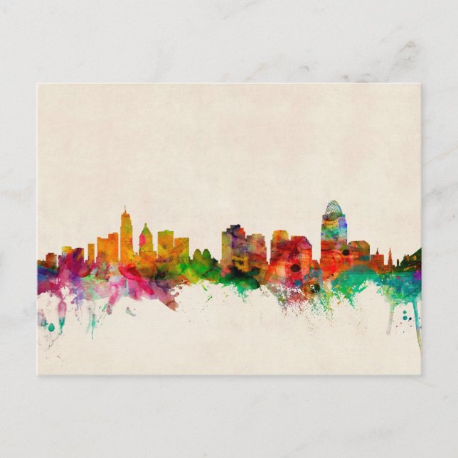 Cincinnati Ohio Skyline Cityscape Postcard (Front)