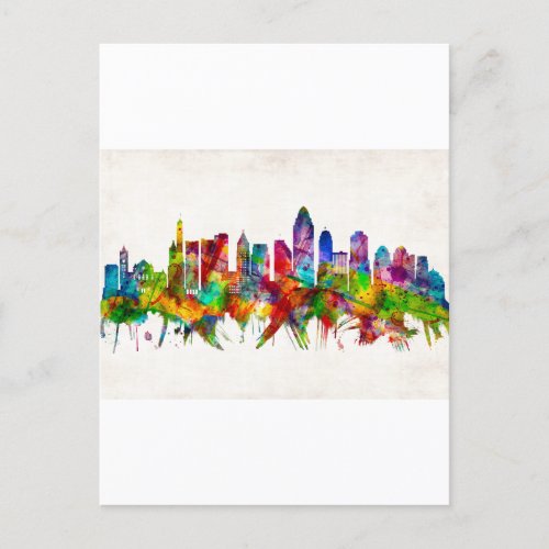 Cincinnati Ohio Skyline Holiday Postcard