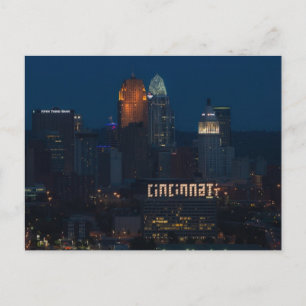  CINCINNATI. OHIO SKYLINE LIGHT SIGN Postcards