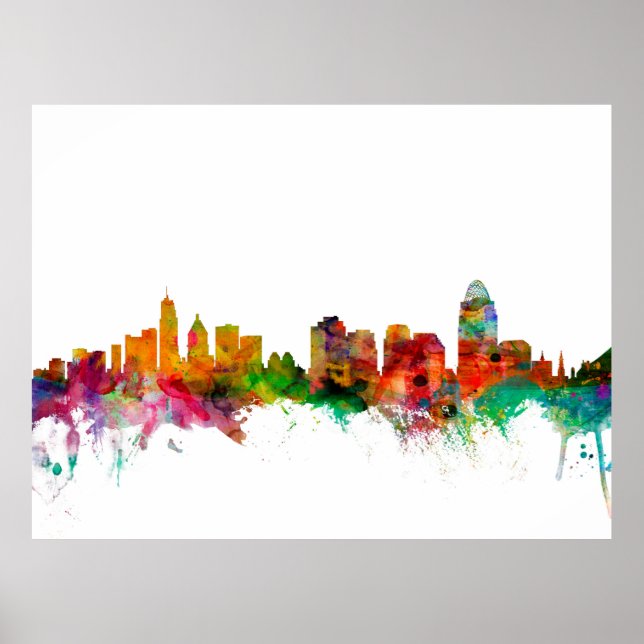 Cincinnati Ohio Skyline Poster (Front)