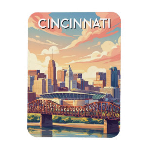 Cincinnati Ohio Skyline Travel Magnet