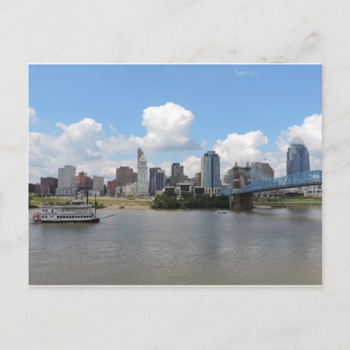 Cincinnati Ohio skyline with the Ohio River Postcard