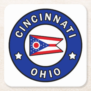 Cincinnati Ohio Square Paper Coaster