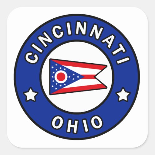 Cincinnati Ohio Square Sticker