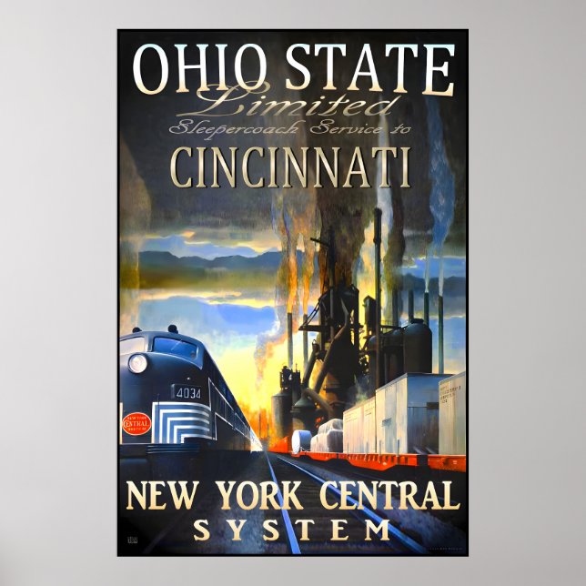 Cincinnati Ohio State Limited New York Central Poster (Front)