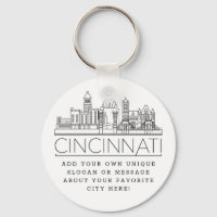 Cincinnati, Ohio Stylized Skyline | Custom Slogan