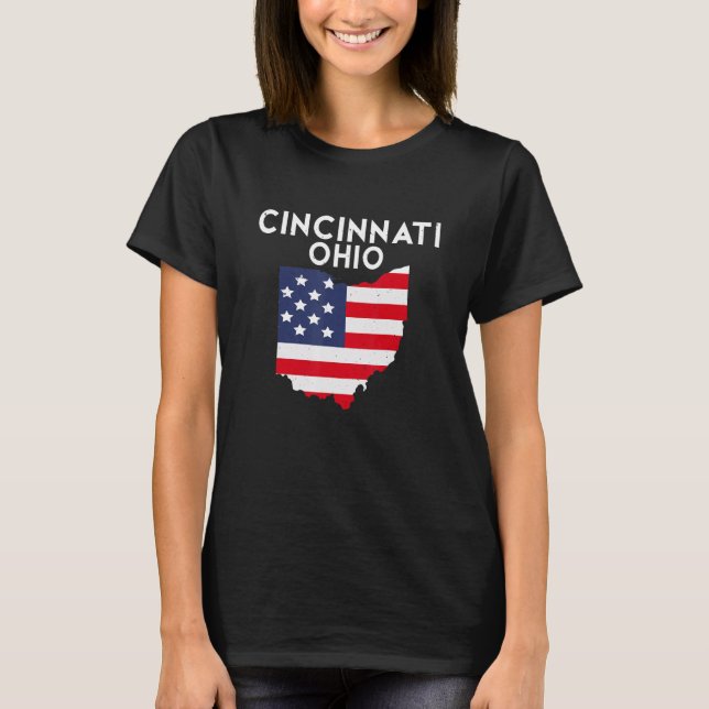 Cincinnati Ohio USA State America Travel Ohioan T-Shirt (Front)