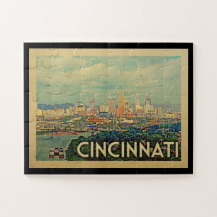 Cincinnati Ohio Vintage Travel Jigsaw Puzzle