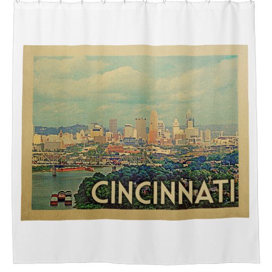 Cincinnati Ohio Vintage Travel Shower Curtain Zazzle Com