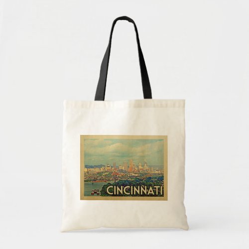 Cincinnati Ohio Vintage Travel Tote Bag