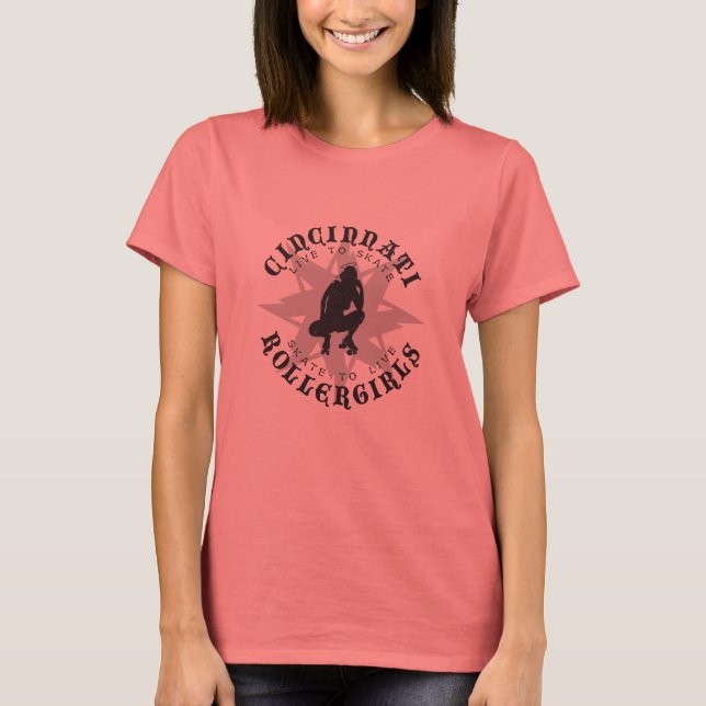 Cincinnati Rollergirls Ringer T-Shirt (Front)