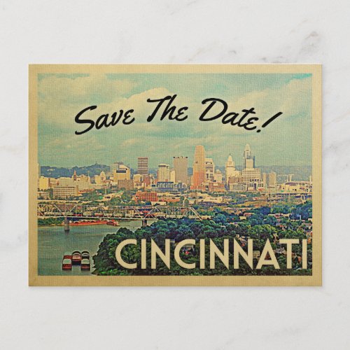 Cincinnati Save The Date Vintage Postcards