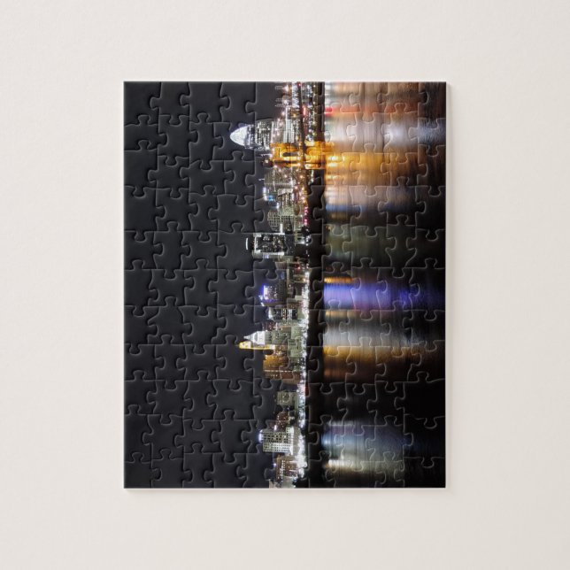 Cincinnati skyline at night jigsaw puzzle (Vertical)