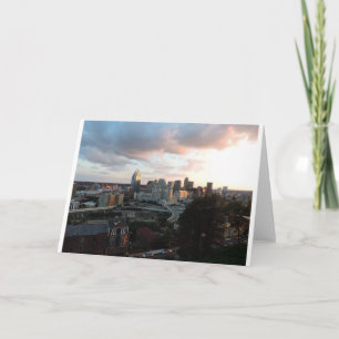 Cincinnati skyline at sunset card