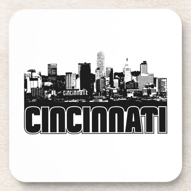 Cincinnati Skyline Beverage Coaster (Front)