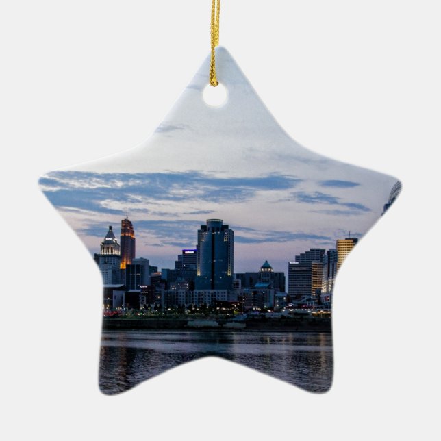 Cincinnati Skyline Ceramic Ornament (Front)
