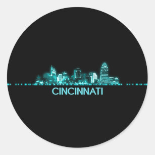Cincinnati Skyline Classic Round Sticker