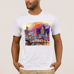 Cincinnati Skyline Graffiti Art T-Shirt