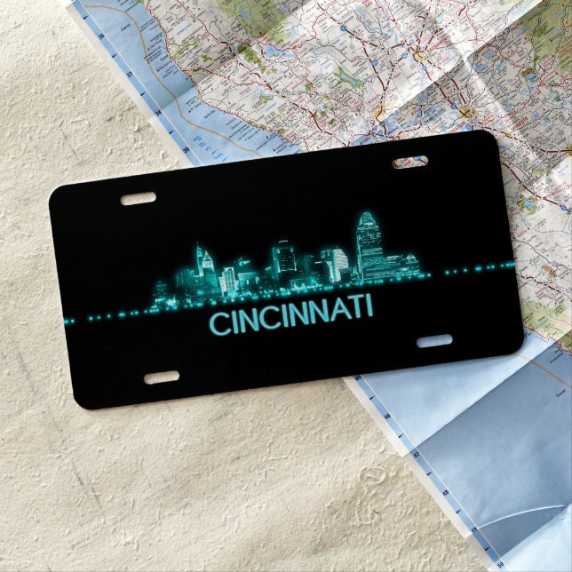 Cincinnati Skyline License Plate (In Situ)