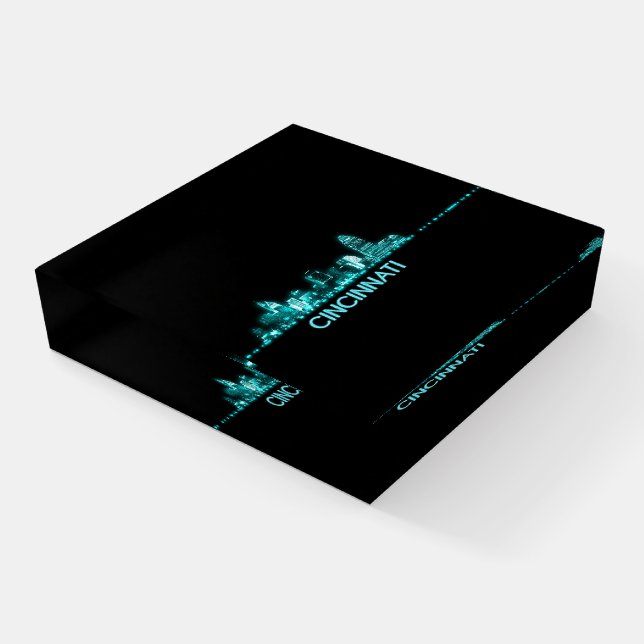 Cincinnati Skyline Paperweight (Angled)