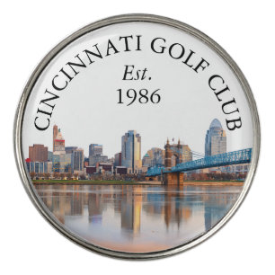 Cincinnati Skyline Personalized Golf Club Name Ball Marker