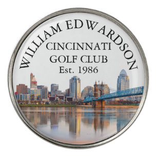 Cincinnati Skyline Personalized Golf Club Name Ball Marker