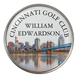 Cincinnati Skyline Personalized Golf Club Name Ball Marker